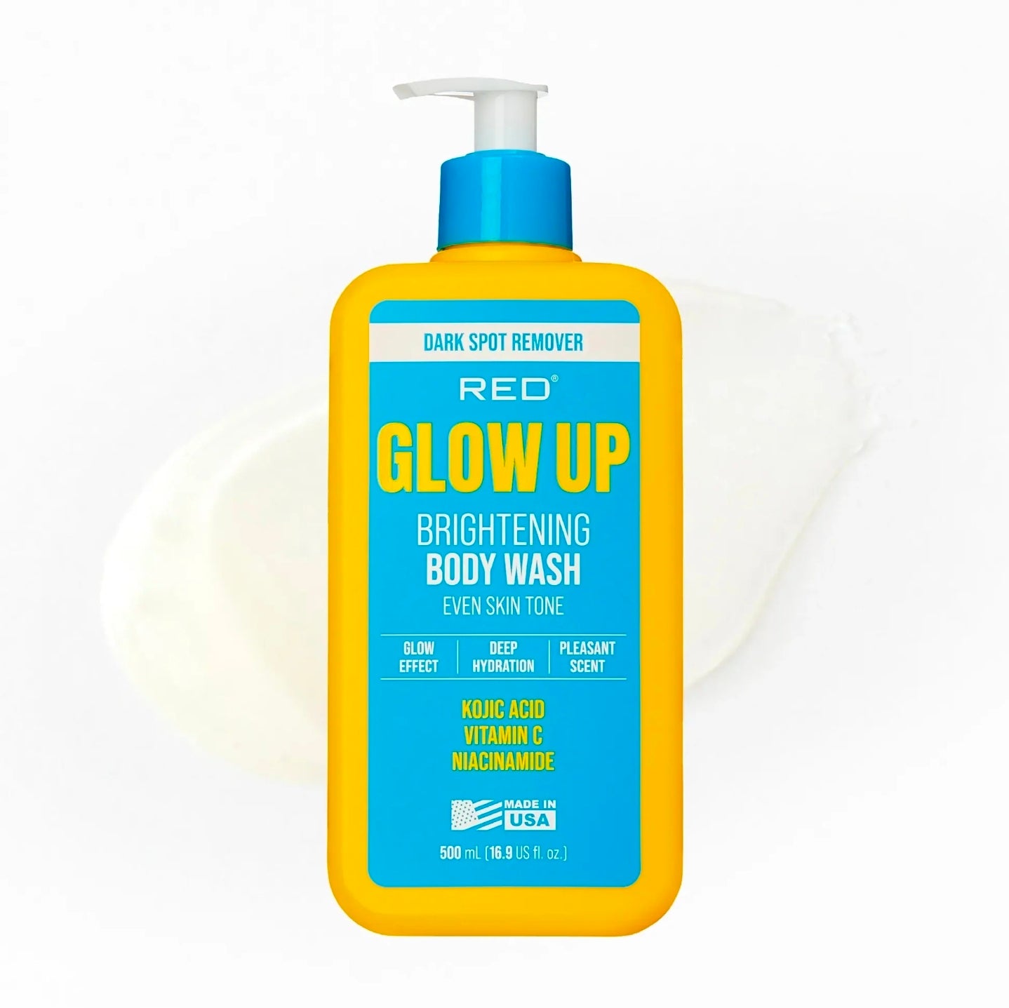 Red glow up brightening body wash