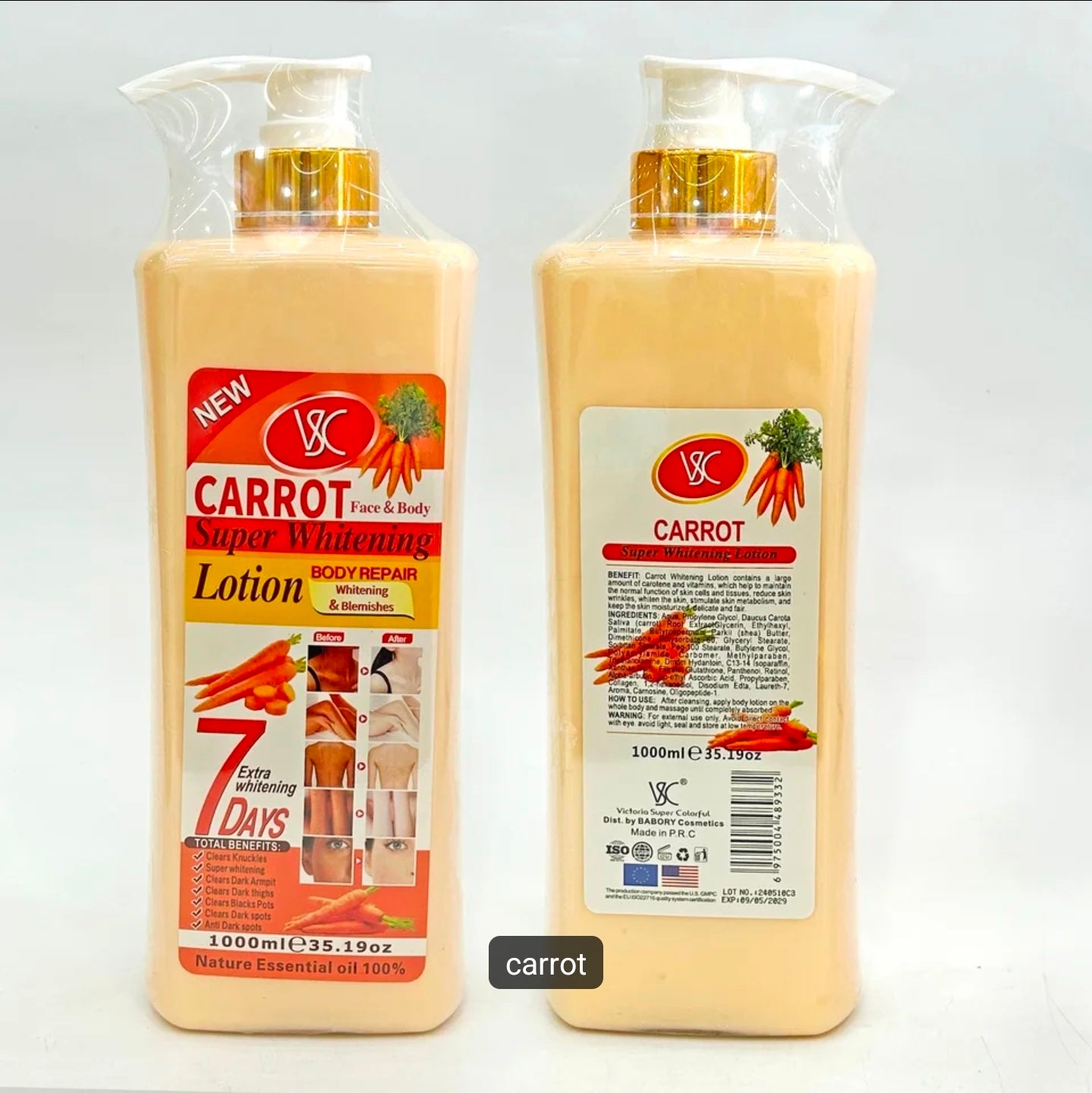 Vsc carrot super whitening lotion