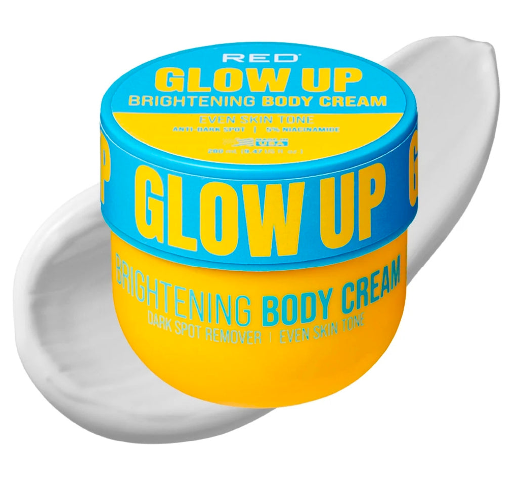 Red glow up brightening body cream