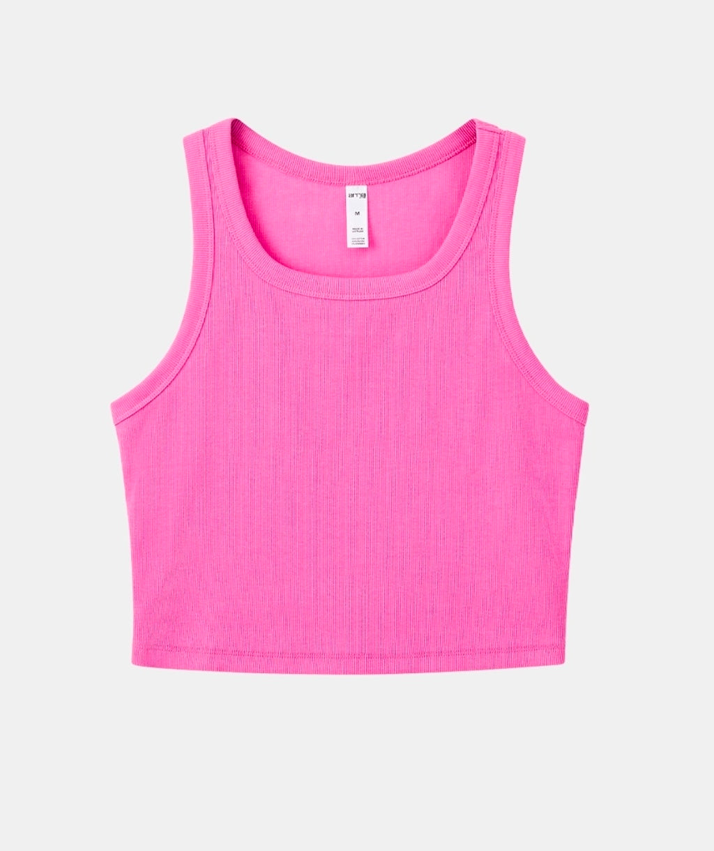 Arria ribbed crop tank top