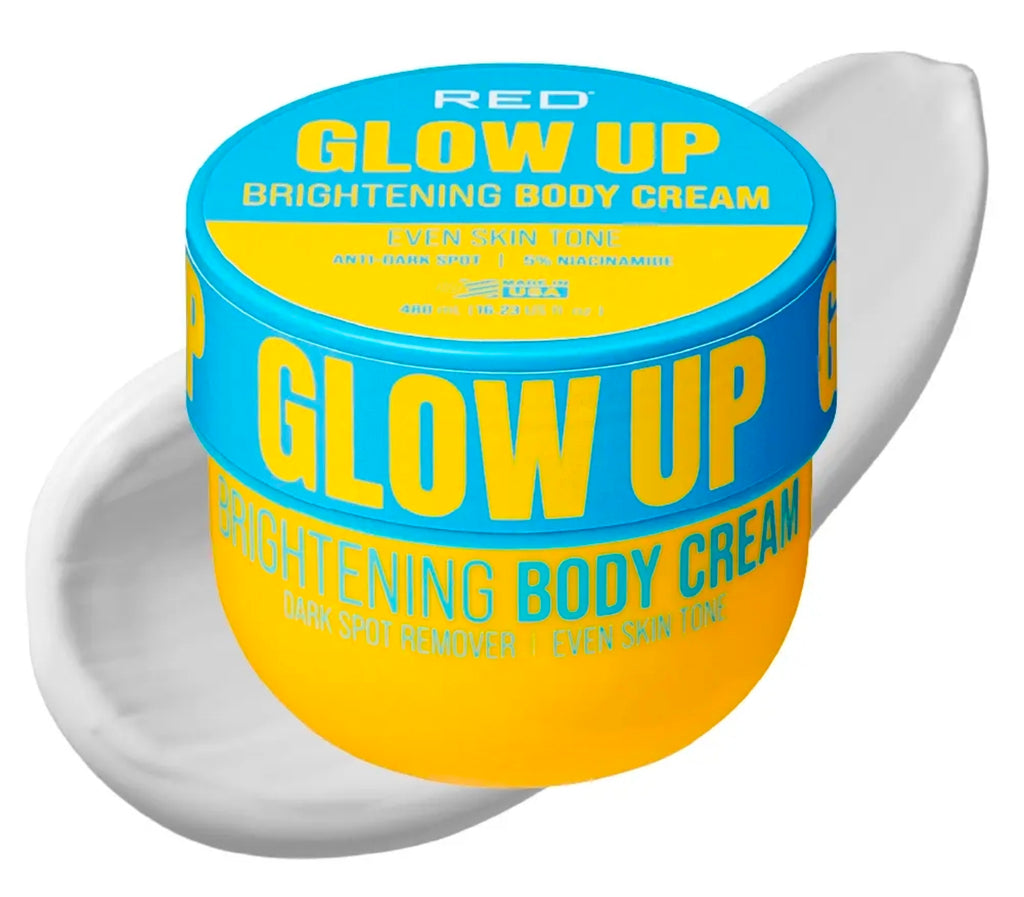 Red glow up brightening body cream
