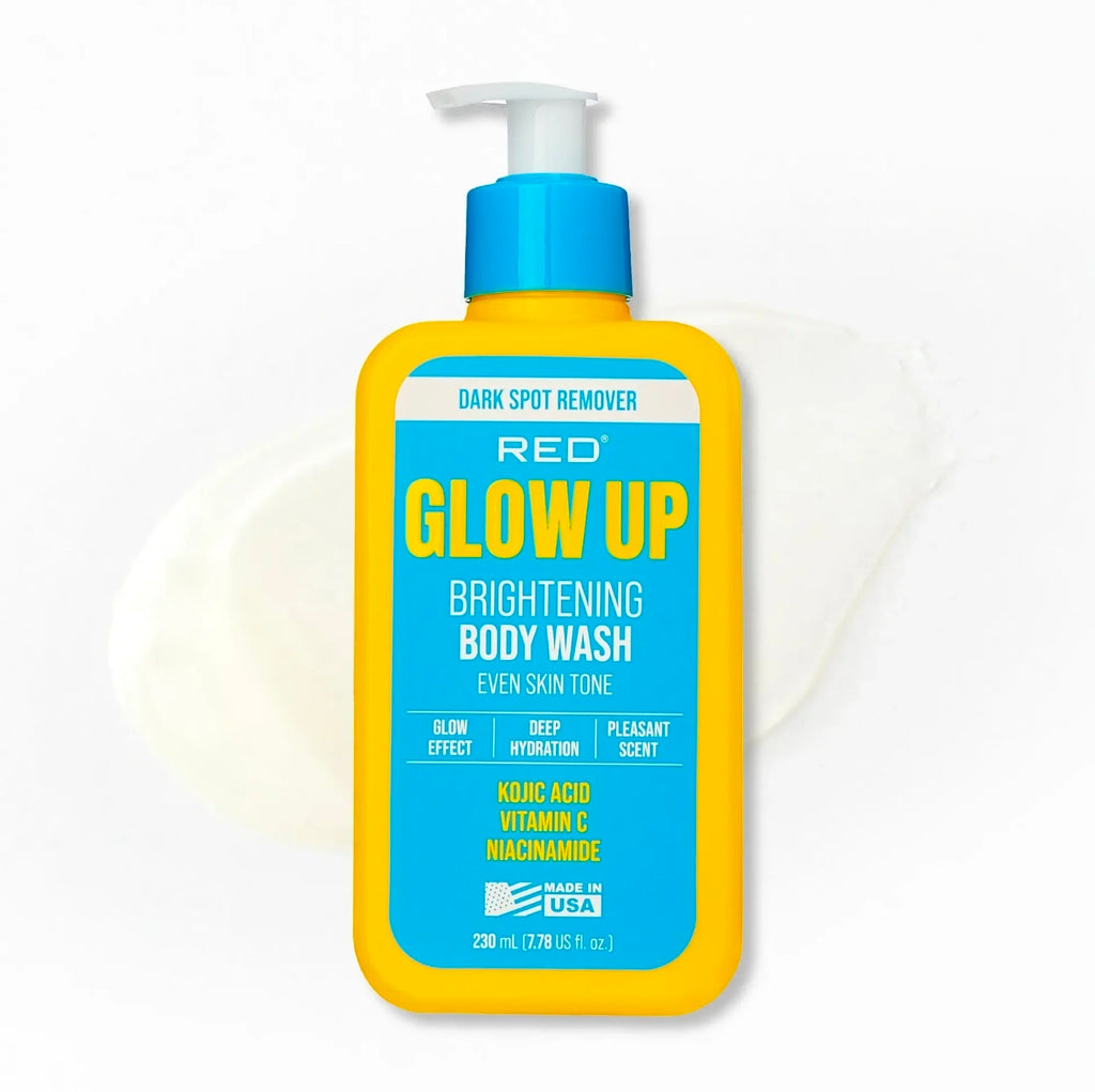 Red glow up brightening body wash