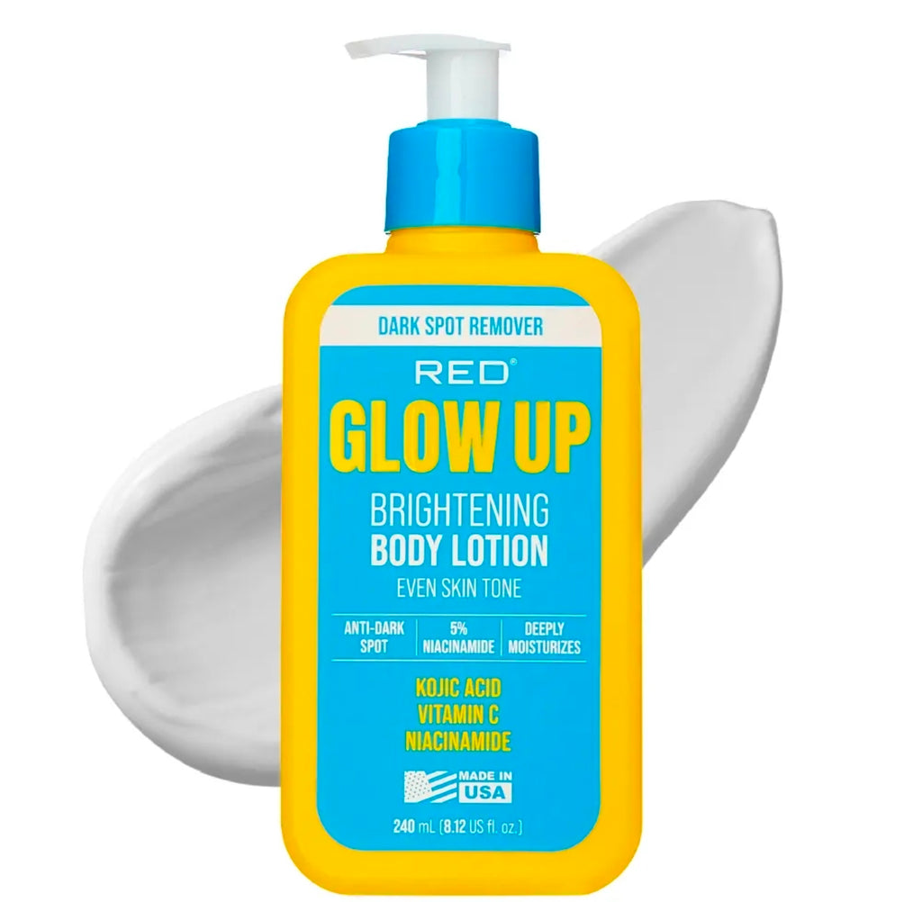 Red glow up brightening body lotion