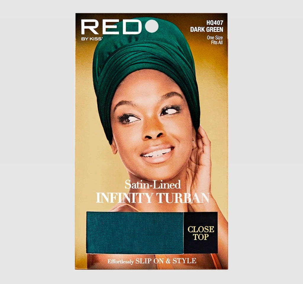 Red satin turban