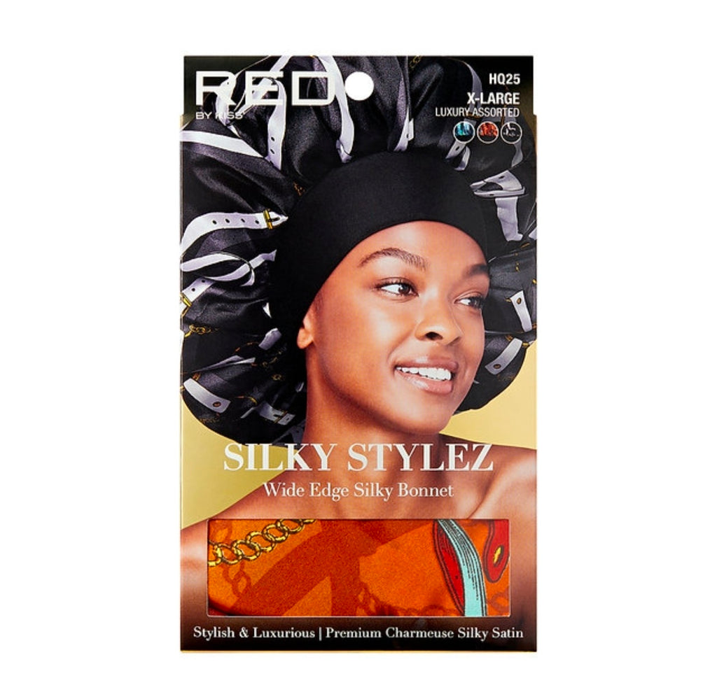 Red silky bonnet xl