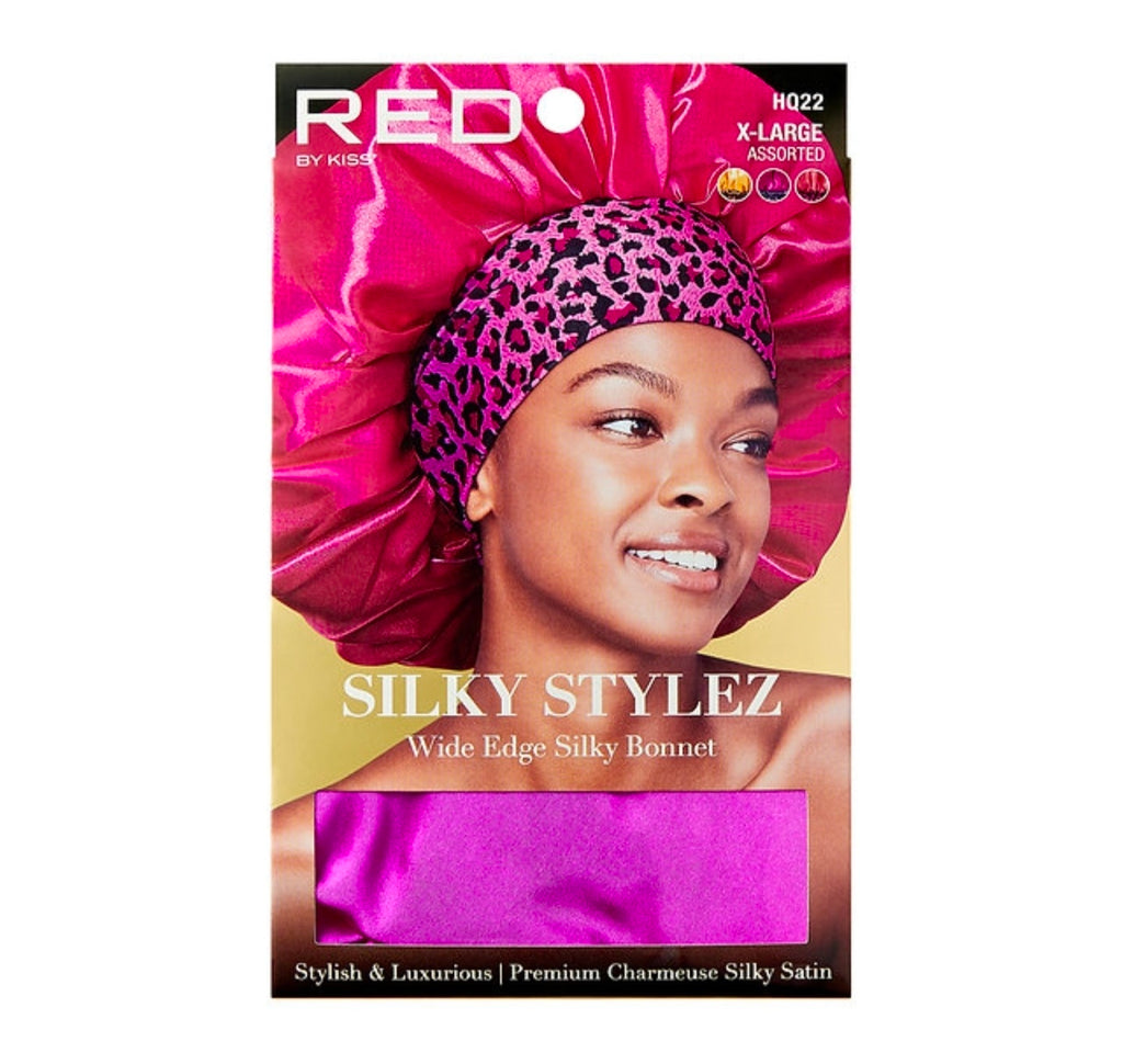 Red silky bonnet xl
